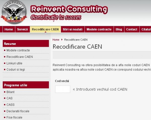 Aplicatie recodificare coduri CAEN