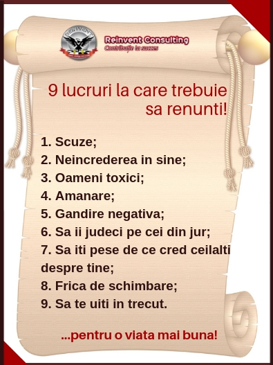 9 lucruri la care trebuie sa renunti Reinvent Consulting
